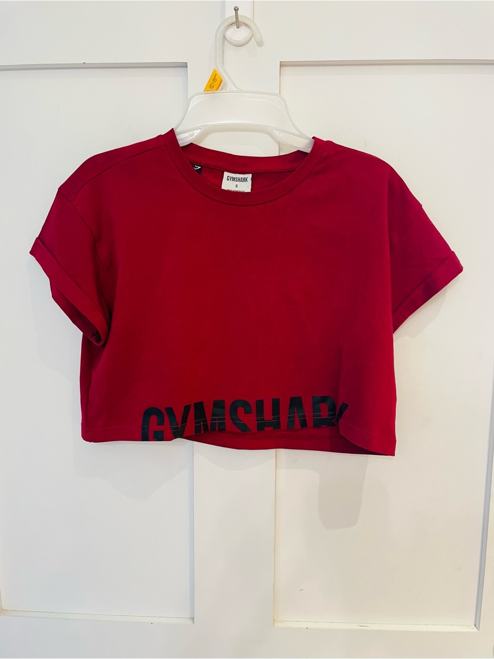 Gymshark Crimson Red Cropped Woman’s Y2K Fitness Tee Size S